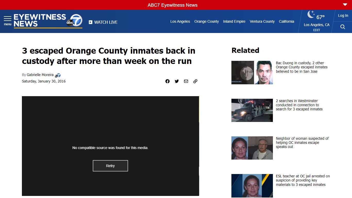 3 escaped Orange County inmates back in custody after more than week on ...